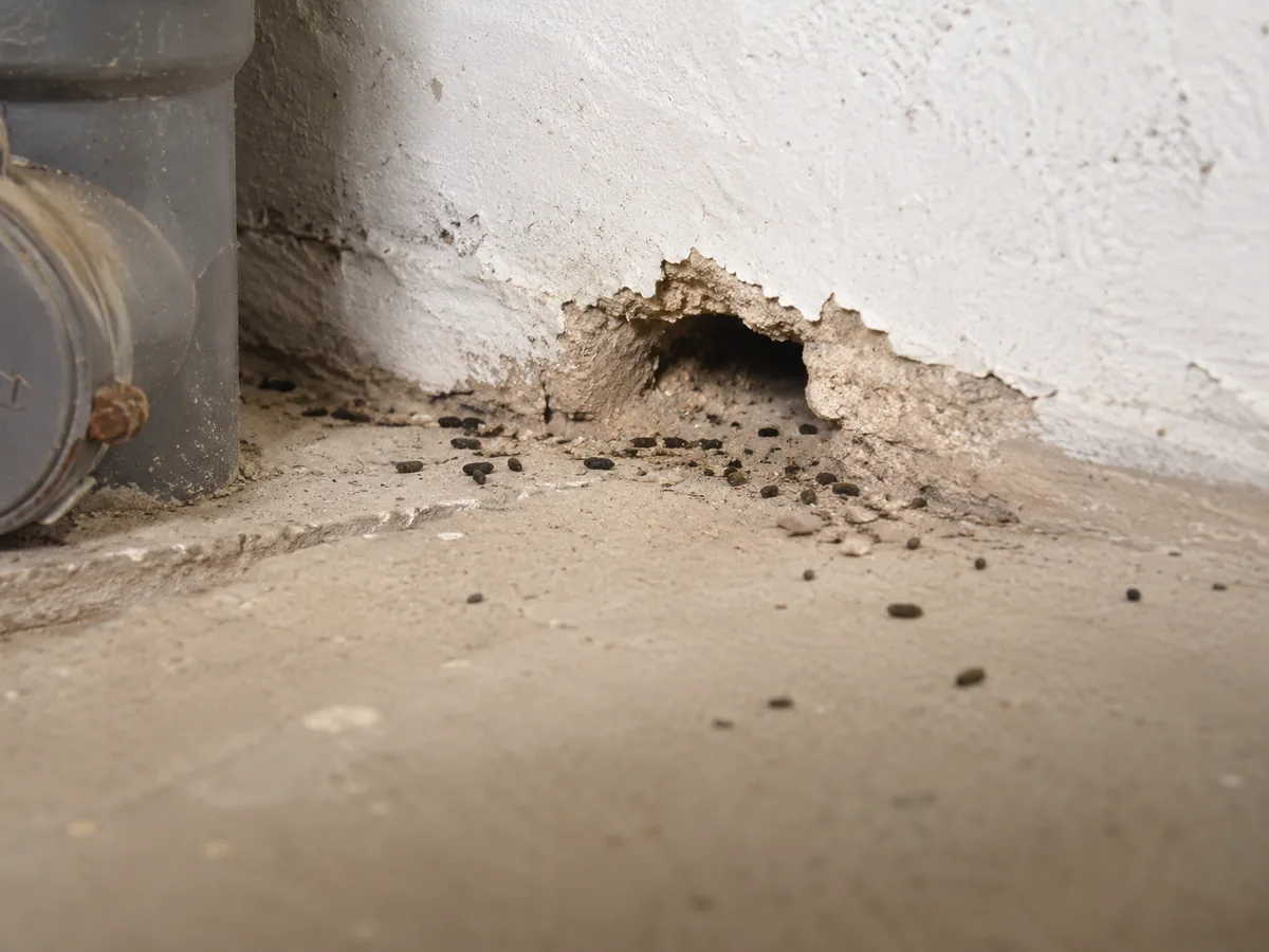 Ratten- oder Mäusespuren in Keller oder Hausumfeld
